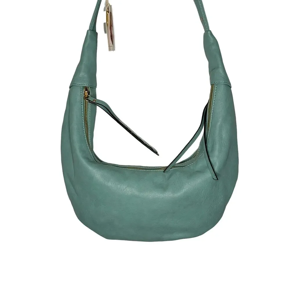Jessica Simpson NWT London Hobo In Dusty Jade Shoulder Handbag Purse Zip Accent